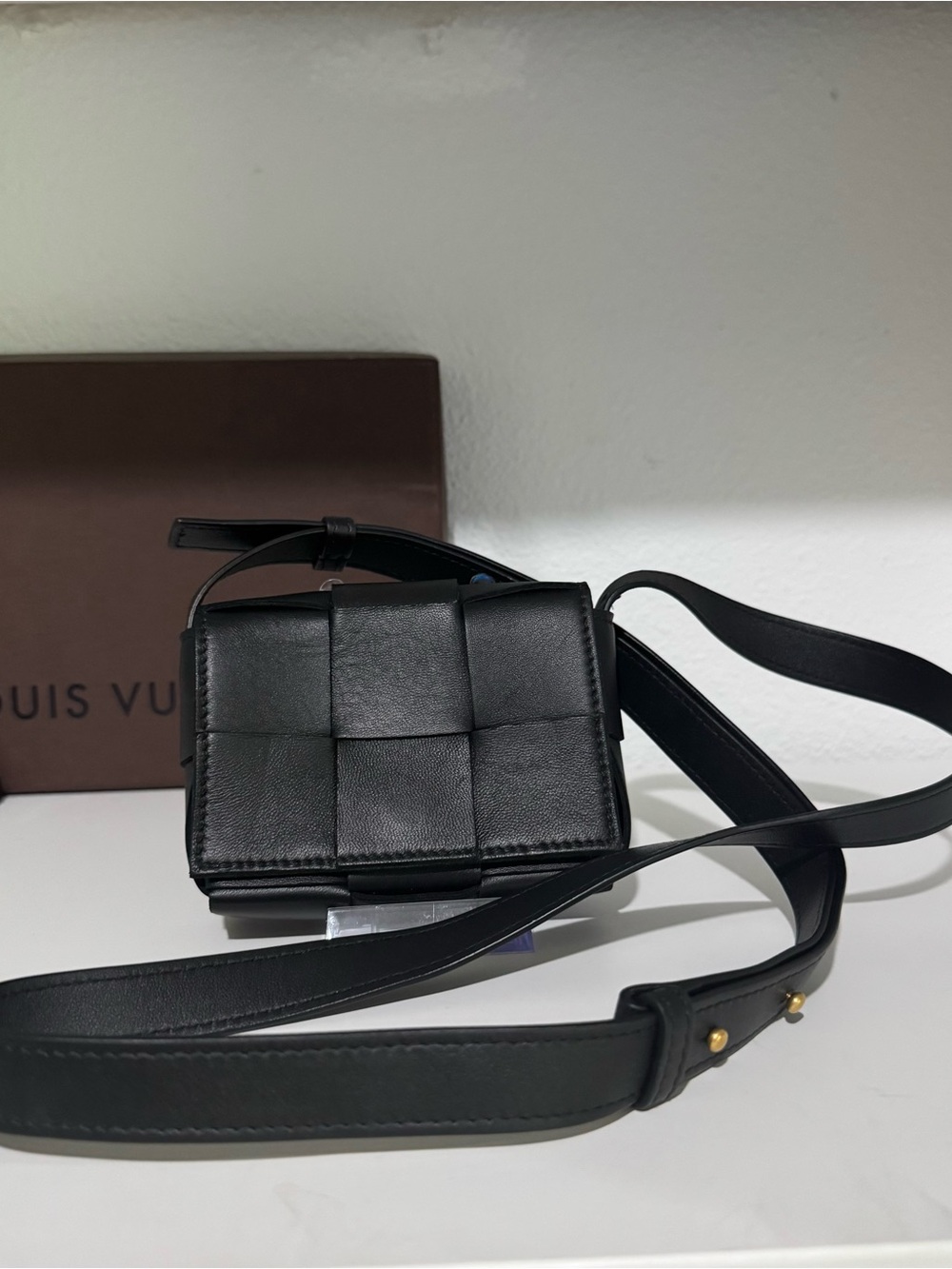 Bottega Veneta Black Intrecciato Leather Pocket Bag